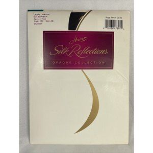 Hanes Silk Reflections Pantyhose Charcoal AB Light Opaque Microfiber E37 Vintage